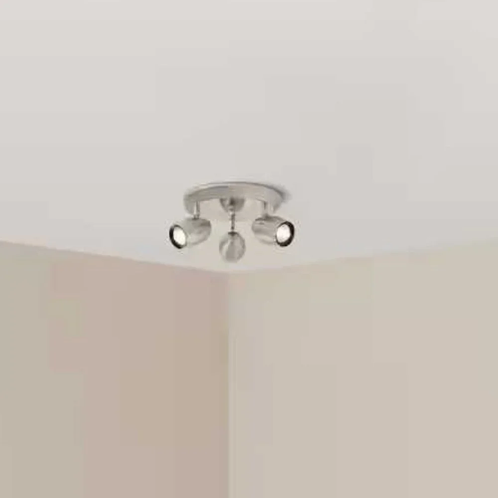 NIB Hampton Bay 3-light Led Directional Ceiling Light Brushed Nickel Dimmable